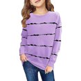 thumbnail image 2 of Kcodviy Enfants Tout-Petits Bébés Filles Tout-Petit Fille Camisole Printemps Automne Rayé Long T-Shirts Unis pour Enfants Manche Chandail à Capuchon Chandail Vêtements, 2 of 8