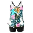thumbnail image 3 of UPPADA Two Piece Tankini Swimsuits for Women High Waisted 2 Piece Bathing Suits Floral Print Tankini Set Tummy Control Modest Swimwear for Holiday Purple Tankini Multicolor,Xl, 3 of 6
