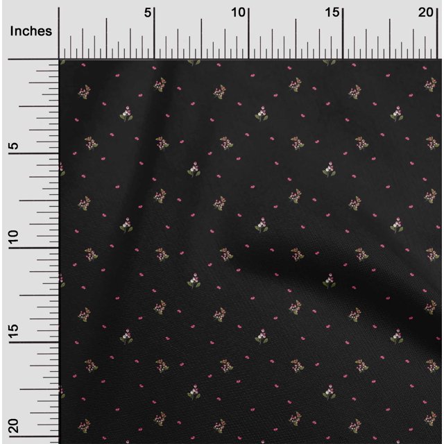 oneOone Coton Flex Tissu Feuilles et Fleurs Imprimé Floral 1 Yard 40 Inch Wide