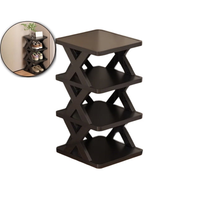 Dvruxg Plastic Folding Shoe Rack, Space-Saving Stackable Shoe Organizer for Closet, Entryway, Dorm, Apartment, No Assembly Required, Lightweight & Durable