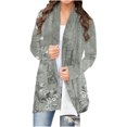 thumbnail image 1 of Cardigan Long pour Femme à Manches Longues, Mode Décontractée, Cardigan Imprimé, Haut, Chemisier, Manteau Cardigan en Liquidation, 1 of 5