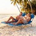 thumbnail image 2 of Gymax 2PCS Tanning ChairFolding Beach Lounge Chair w/5-Position Adjustable Backrest Blue, 2 of 10