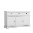 thumbnail image 1 of Gymax Buffet Moderne 53,5 Po Armoire de Rangement avec 3 Tiroirs 3 Portes Blanc, 1 of 10