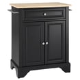 thumbnail image 1 of Bowery Hill Traditional Wood Kitchen Island in Black/Natural, 1 of 7
