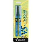 Pilot V5 Stylos à billes à rouleaux paquet de 2 - bleu