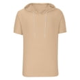 thumbnail image 4 of Erwazi Chandail à Capuchon à Manches Courtes pour Homme, T-Shirts à Capuche Dégradés, Chandails à Capuchon Légers, Hauts à Enfiler, Chemises d'Été, 4 of 6