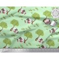 thumbnail image 2 of Soimoi Viscose Chiffon Fabric Tree & Dog Kids Fabric Prints by Yard 42 Inch Wide, 2 of 3