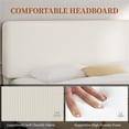 thumbnail image 4 of Yaheetech Upholstered Bed Frame with Adjustable Headboard and Wooden Slats, Queen, Beige, 4 of 7