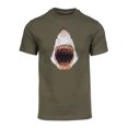 thumbnail image 1 of T-Shirt à Manches Courtes pour Homme avec Attaque de Requin - Olive - Petit, 1 of 1