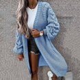 thumbnail image 2 of Chunky Knit Cardigan Sweaters For Women Knitted Open Front Fashion Loose Warm Oversized Sweater, 2 of 8