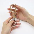 thumbnail image 3 of Leather Braided Woven Rope Keychain Lovely DIY Bag Hanging Pendant Exquisite Key Chain Car Keyring Holder Metal Jewelry for Men Orange, 3 of 9