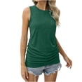 thumbnail image 2 of EGNMCR Camisoles pour Femmes Été Femmes Couleur Unie Col Rond Poche Sans Manches T-Shirt Décontracté Hauts Camisole, 2 of 9
