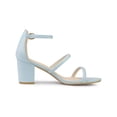 thumbnail image 3 of BLISSFUL STEP Women's Open Toe Strappy Block Heel Sandals Sky Blue 7, 3 of 7