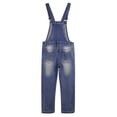thumbnail image 2 of KIDSCOOL SPACE Boy Girl Overalls, Irregular Pockets Slim Denim Jumpsuit,Blue,5-6 Years, 2 of 7