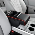 thumbnail image 2 of Red Car Armrest Organizer With Usb Charging Ports And Cup Holder For Console Storage Leather Material With High Elasticity Sponge 1Pc 1.10 Pounds, 2 of 4