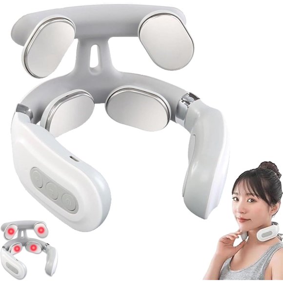 Vitality Magic Pro 2.0 Masseur de Cou, Nouveau Masseur Portable 2025 Magicpro 2.0 Vitalité, avec 4 Têtes Chauffantes, avec 6 Modes de Vibration et 15 Niveaux d'Intensité, pour la Maison/le Bureau/le Voyage