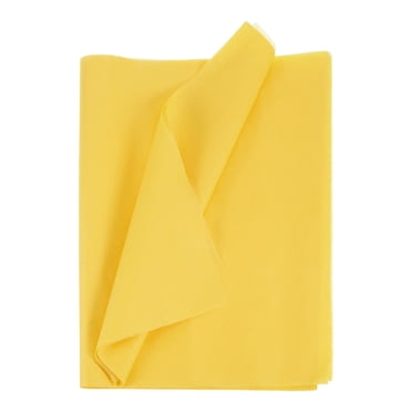 Unique Bargains 24 Feuilles Papier Mouchoir 14 Pouces x 20 Pouces, Papier Mouchoir pour Sacs-Cadeaux Papier Mouchoir Jaune Foncé pour Emballage Cadeau
