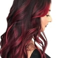 thumbnail image 2 of RKSTN Perruques Cheveux Humains 70CM Rouge Dégradé Perruques de Fête Cheveux Longs Bouclés Couleurs Mixtes Perruque Synthétique Perruques Sans Colle, 2 of 4