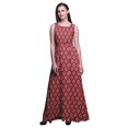 thumbnail image 1 of Bimba Robe Longue Maxi à Col Rond pour Femmes en Damas Imprimé, Robe de Soirée - Grand, 1 of 6