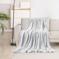 thumbnail image 3 of PiccoCasa Cooling Blanket Viscose from Bamboo Breathable Light Gray Queen, 3 of 7