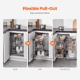 thumbnail image 4 of VEVOR 3 Tier 6 Shelf Blind Corner Pull Out Organizer Chrome Kitchen Cabinet Basket, 4 of 9