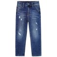 thumbnail image 1 of KIDSCOOL SPACE Boy Jeans,Big Kid Ripped Elastic Band Inside Slim Fit Denim Jeans Pants,Blue,8-9 Years, 1 of 5