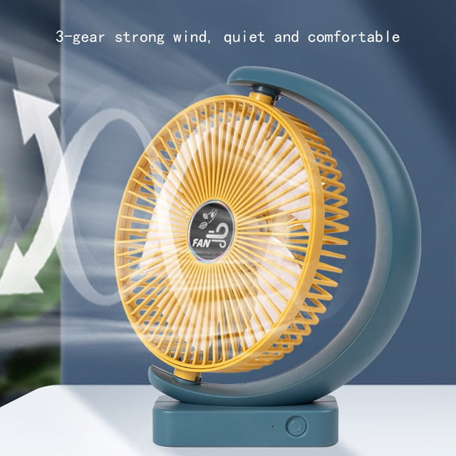 Dvkptbk Desk Fan Rechargeable, USB Battery Operated Fan 3 Speed, Small Box Fan for Bedroom Office Home
