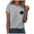 thumbnail image 1 of WEIYLL T Shirts for Women Canada Maple Leaf Print Proud Statement Grey Tees Sizes M, 1 of 3