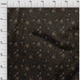 thumbnail image 3 of oneOone Velvet Brown Fabric Floral Craft Projects Decor Fabric Printed By The Yard 58 Inch Wide, 3 of 5