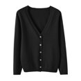 thumbnail image 1 of Cardigan Manteau Doux en Tricot pour Femmes, Mode Durable, Printemps et Automne, Décontracté, Ample, Uni, Manches Longues, Col en V, à Boutons - Hontri, 1 of 5