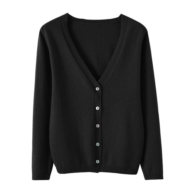 Cardigan Manteau Doux en Tricot pour Femmes, Mode Durable, Printemps et Automne, Décontracté, Ample, Uni, Manches Longues, Col en V, à Boutons - Hontri