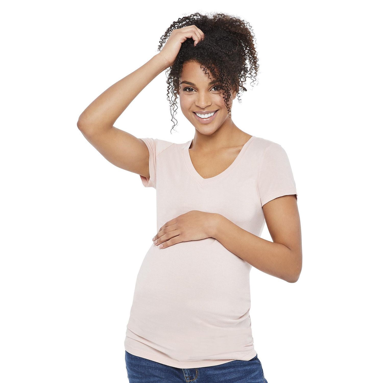 Paisley Sky Maternity Short Sleeve V-Neckline Tee