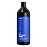MATRIX Total Results Brass Off Color Depositing Blue Shampoo | Refreshes Hair & Neutralizes Brassy Tones in Lightened Brunettes | For Color Treated Hair | 33.8 Fl Oz