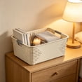 thumbnail image 4 of Kmonabie Upgraded Stackable Storage Bins with Handle, White Plastic Organizer Containers for Kitchen Pantry Bathroom Cabinet Drawer Wardrobe Organization, 4 of 6