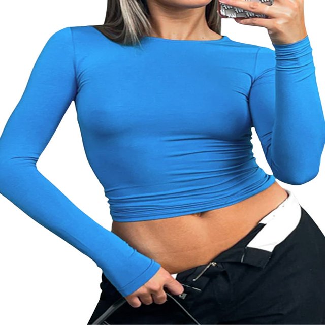 Blouse Mode Urbaine à Manches Longues Unie pour Femmes
