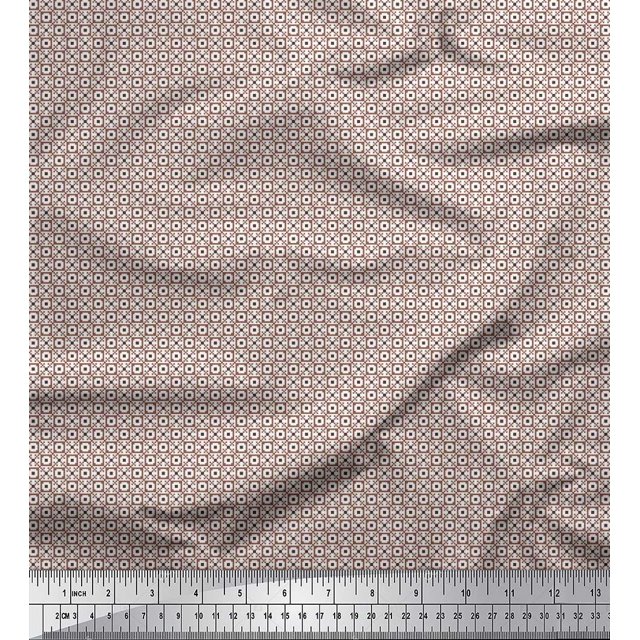 Soimoi Moss Georgette Fabric Geometric Small Printed Craft Fabric by The Yard 42 Inch Wide