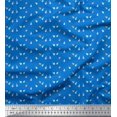 thumbnail image 1 of Soimoi Blue Silk Fabric Dot & Bulb Home Decor Printed Fabric 1 Yard 42 Inch Wide, 1 of 3
