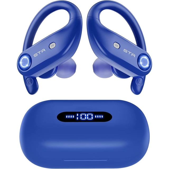 Écouteurs Bluetooth avec 4 Micros et 100 Heures de Lecture, Dotés d'Un Étui de Recharge Sans Fil de 2200 mAh