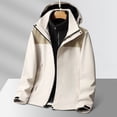 thumbnail image 2 of Sentmoon Two Piece Sets Coat for Men and Tops Solid Color Long Sleeve Hooded Neck Mens Waterproof Jacket Oversized Zipper Windbreaker Mens Clothing with Pockets Fall and Winter for Commuting, 2 of 9