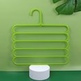 thumbnail image 1 of Pants Hanger 5 Layer Space Saving PP Closet Storage Organizer Rack For Scarf TowelGreen, 1 of 1