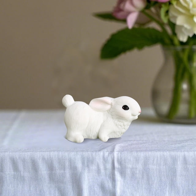 Micro Ornements Animaux Mignons Lapin Réaliste Micro Lapin Jardinage Accessoires en Résine