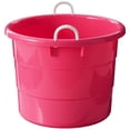 thumbnail image 2 of Homz Seau de Rangement Utilitaire en Plastique 18 Gal avec Poignée en Corde, Rose (Lot de 2), 2 of 9