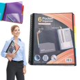 thumbnail image 1 of Ynlkorvg 6/12 Pocket Poly Project Organizer Round Tab Organizer Project Folder Multi Pocket Folder With Pockets Letter Size Back Cover Utility Pouch School Supplies, 1 of 6