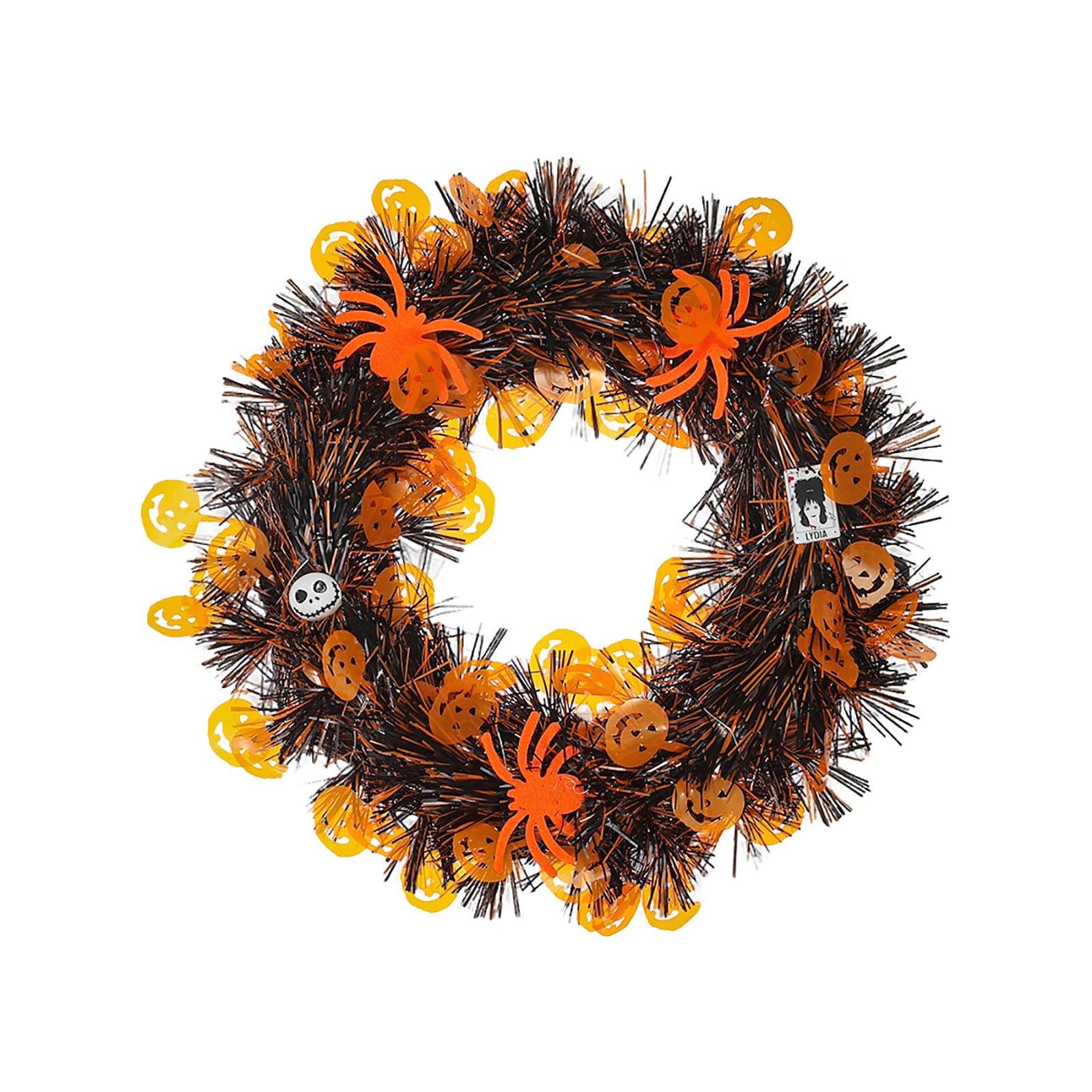 Binwennn Halloween Wreath For Front Door Pumpkin Holiday Party Hanging Ornament Indoor Outdoor Home Decoration 35cm