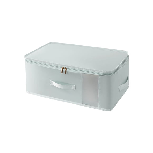 Fasiaou Sac de Rangement Pliable sous le Lit, Organisateur Respirant à Fermeture Éclair 22x13x8 Po pour Couvertures, Vêtements et Articles Saisonniers, avec Fenêtre Transparente, Gris, P