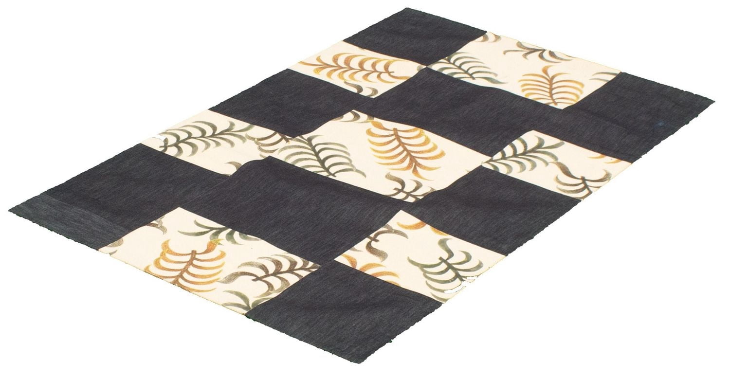 ECARPETGALLERY 3'10" x 5'11" Transitional Collage Handmade Area Rug for Living Room, Dining Room and Bedroom Blue