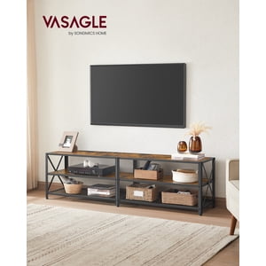 VASAGLE TV Se tenir debout pour TV jusqu'à 75 Des pouces, TV Banc, Centre de divertissement, 3-Tier TV Console, brun rustique et noir