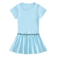 thumbnail image 1 of Liquidation d'Économies d'Été! WRKEKC Robe d'Été pour Fille, Robe Décontractée pour Fille, Robe Plissée à Manches Courtes et Col Rond d'Été Unie pour Fille 3 Ans, 1 of 2