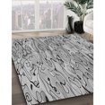 thumbnail image 3 of Ahgly Company Tapis de Zone Rond d'Intérieur Lavable à la Machine, Style Transitionnel, Gris Argenté, 6 Pieds Rond, 3 of 7