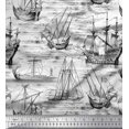 thumbnail image 1 of Soimoi Viscose Chiffon Fabric Waves & Ship Ocean Print Fabric by The Yard 42 Inch Wide, 1 of 3